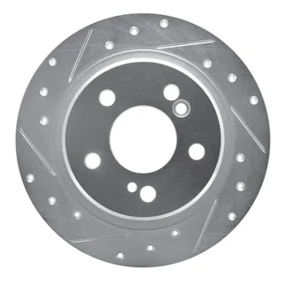 R1 Concepts EDZ-63018L Brake Rotor Drilled and Slotted Silver